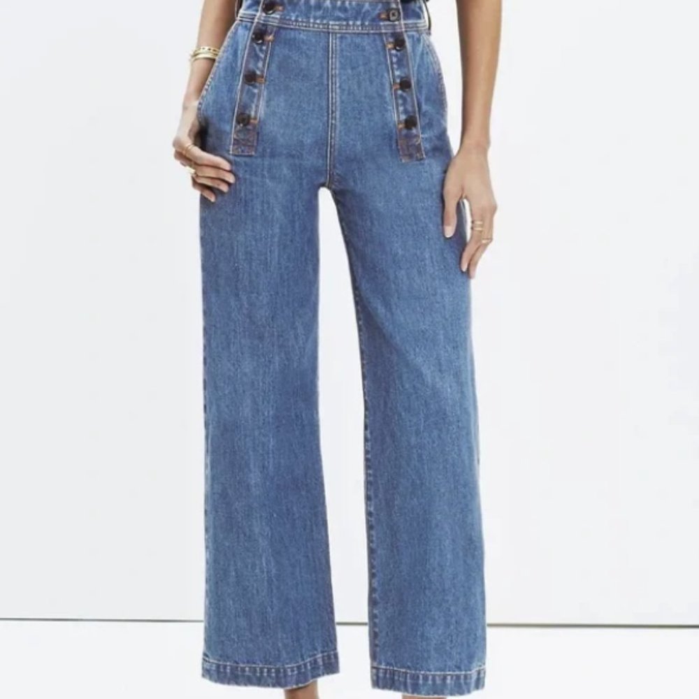 Madewell Rivet & Thread Sailor Wide-Leg Crop Jeans size 31